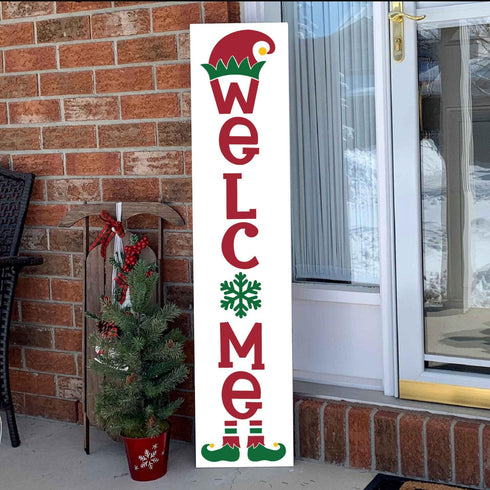 Christmas Welcome Stencils for Painting on Wood,Let It Snow Stencil for Porch Sign Merry Christmas Believe Snowman Drawing Templates for Shirts Pi...