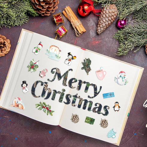Christmas Pattern Scrapbook Paper, 6 Inch Card Production Supplies, 24 Sheets Single Sided Acid-Free Cardstock Greeting Card, Handmade Gift Journa...