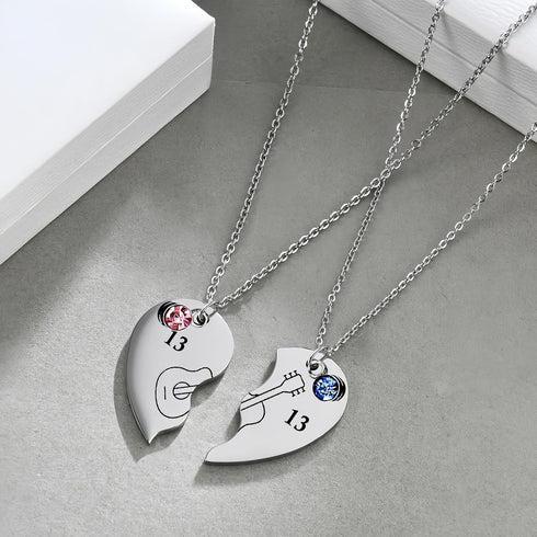 Friendship Necklace Gifts Matching Taylor Guitar Heart Pendant Best Friend Necklace BFF Necklace for 2 Women...