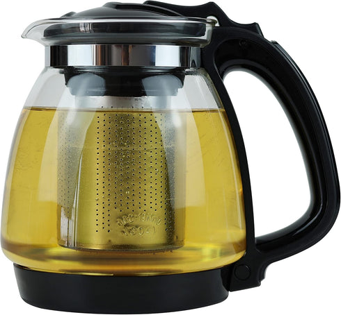 Glass Teapot with Removable Infuser & Protection Base, Tea Maker Serving Pot for Blooming Tea Loose Leaf Tea - 1350ml/47oz...