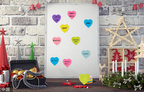 Heart Sticky Notes 3x3 in, 8 Pads, Super Cute Bright Color Strong Adhesive Post, Clean Removal, 82 Sheets/pad...