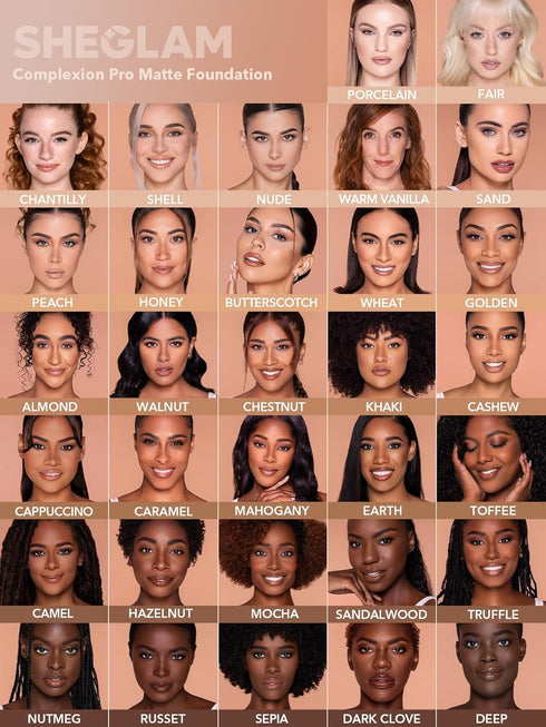 SHEGLAM Full Coverage Foundation Makeup Long Lasting Waterproof Matte Dewy Liquid Foundation - Golden...