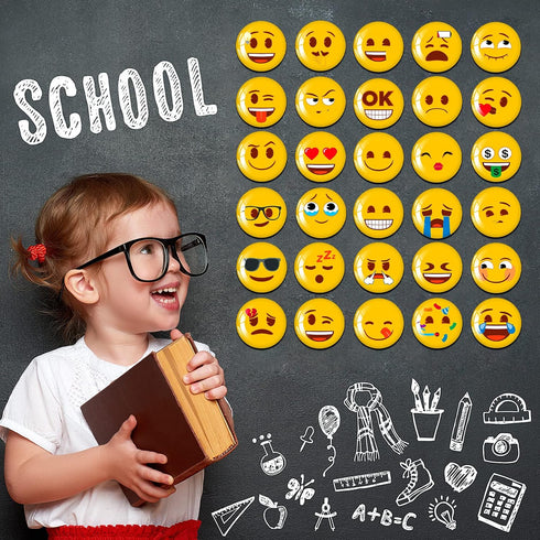 MORCART 30PCS Emoji Magnets for Fridge, Refrigerator Magnets for Locker Whiteboard Decorative School Cabinets Office Cubicle Magnetic Board Kitche...