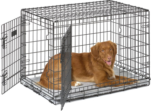 MidWest Homes for Pets Quiet Time Reversible Crate Pan Cover 36' Gray Floral/Fleece...