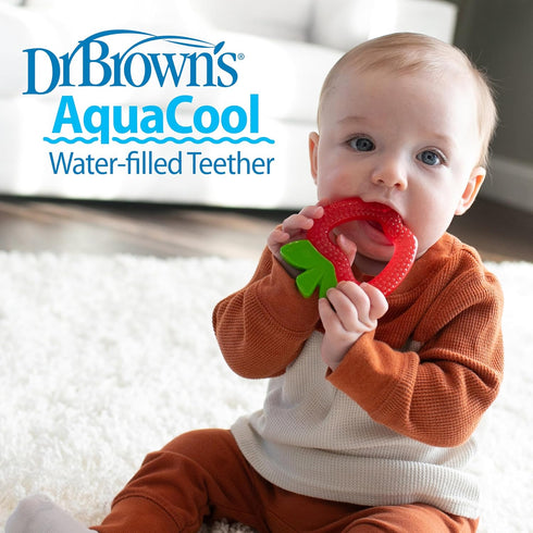Dr. Brown's AquaCool Water-Filled Baby Teether, Cools & Massages Sore Gums, BPA Free, Pineapple and Apple, 2 Pack, 3m+...