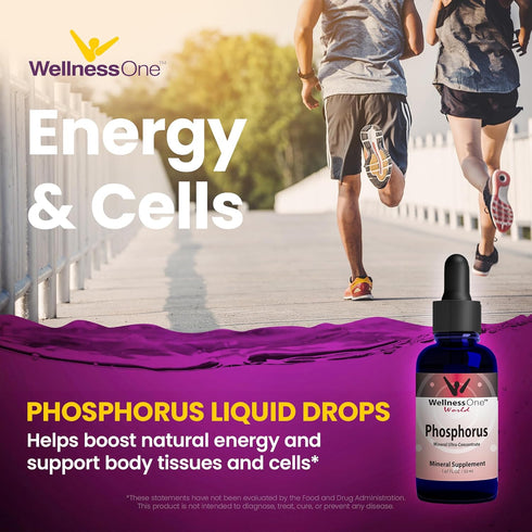Liquid Phosphorus Supplements - Ionic Phosphorus Supplement from Ortho Phosphoric Acid for Healthy Bones & Teeth, Protein & Energy Production - No...