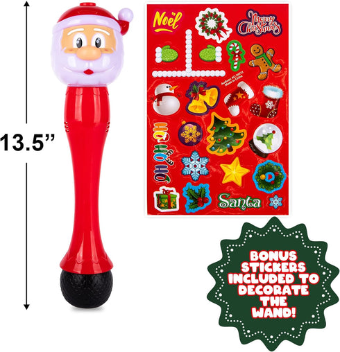 Light Up Christmas Santa Bubble Wand for Kids, 14 Inch Bubble Blower with Lights & Sound Effects, Bubbles for Kids Ages 1 2 3 4 5 6 Bubble Toys, C...