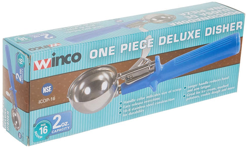 Winco ICOP-16 Ice Cream Disher with Blue Handle, Size 16, Stainless Steel...
