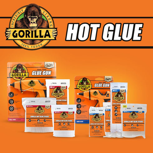 Gorilla Mini Hot Glue Gun Kit (Pack of 1 Mini Hot Glue Gun and 30 Sticks) - Dual Temp, Precision Nozzle, and Easy Squeeze Trigger...