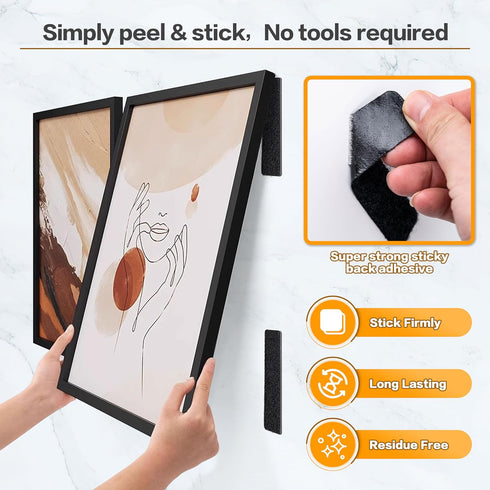 Heavy Duty Hook and Loop Tape with Adhesive,20 Sets of 1x4 inch Nylon Self Adhesive Tape, Double Sided Strong Back Adhesive Tape, Suitable for Off...