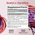Jarrow Formulas Acetyl L-Carnitine 500 mg, Dietary Supplement, Amino Acid Support for Brain Health and Antioxidants, 120 Veggie Capsules, 120 Day ...