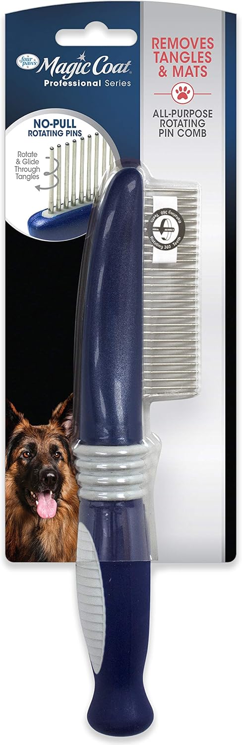 Four Paws Magic Coat Professional Series All-Purpose Rotating Pin Comb for Dogs...
