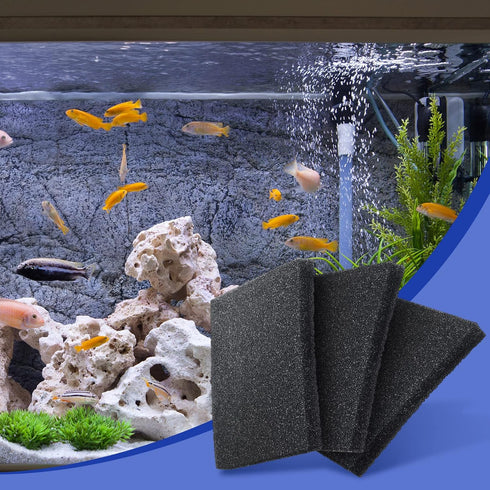 3 Pieces Sponge Filter Pad Aquarium Filter Media Cut to Fit Foam for Fish Tank Filters Replacement Fish Tank Cleaner Open Cell Foam Sponges for Di...