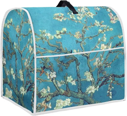 Almond Blossoms Tree Oil Painting Mixer Cover Dustproof Washable Mixer Cover Protection with Handle Pockets Home Kitchen Appliance Cover Stain Res...