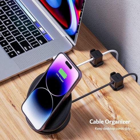 PZOZ 6 Pack Cord Organizer, Adhesive Charger Cable Clips, Wire Holder Keeper Organizer, Charging USB Cable Management for Home Office Desk Phone C...