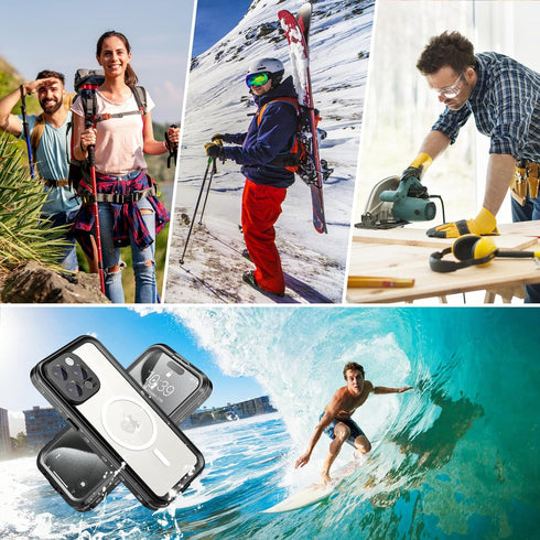 iPhone 15 Pro Case Waterproof, IP68 Waterproof Case for iPhone 15 Pro, iPhone 15 Pro Case with Kickstand, Impact Resistant TPU + PC Case, Suitable...