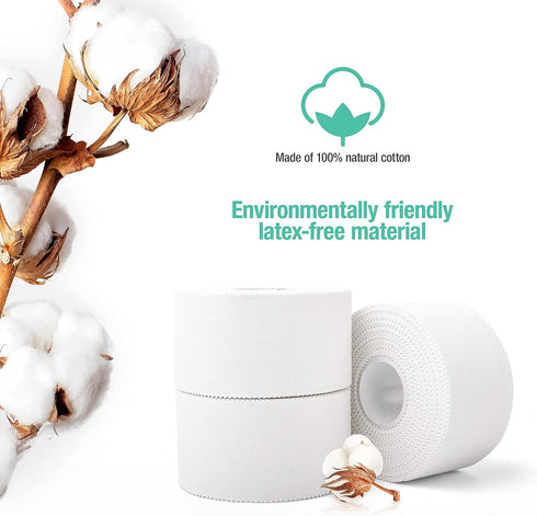(3 Pack) White Athletic Sports Tape, Very Strong Easy Tear No Sticky Residue Tape for Athlete & Sport Trainers & First Aid Injury Wrap,Suitable fo...