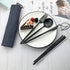 JASHII Portable Utensils, Travel Camping Cutlery Set, 7-Piece 304 Stainless Steel Flatware set including Knife Fork Spoon Chopsticks Cleaning Brus...