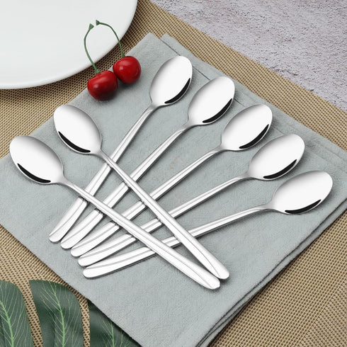 Obstnny 12 Pieces Long Handle Ice Tea Spoons, Stainless Steel Mixing Spoons...