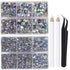 LPBeads 6400 Pieces Hotfix Rhinestones Paradise Shine Flat Back 5 Mixed Sizes Crystal Round Glass Gems with Tweezers and Picking Rhinestones Pen...