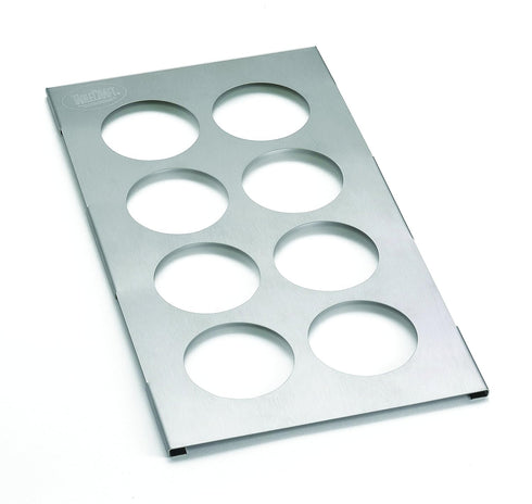 TableCraft Products T8 12.75" x 7" 8 Hole Bottle Holder, Stainless Steel Template...
