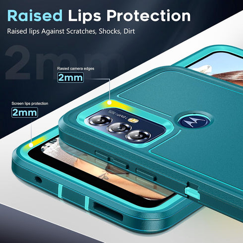 LeYi for Moto G Play 2023 Case: Motorola G Play 2023 Phone Case with 2 PCS Tempered Glass Screen Protector, Heavy Duty 3 in 1 Military Grade Shock...