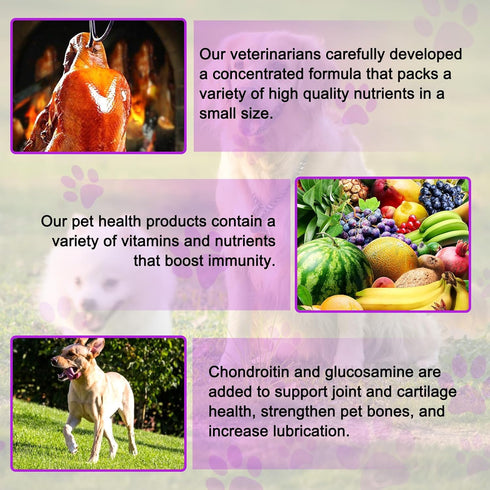 Dog Multivitamin Treats - 15 in 1 Multivitamin Tablets for Dogs with Glucosamine, Cranberry, Milk Thistle, Vitamins Supports Joint & Digestion, Sk...