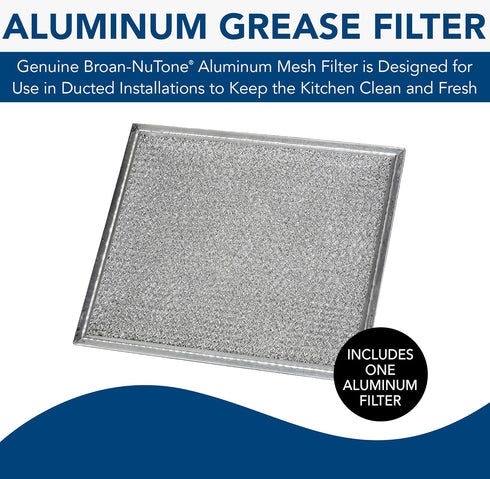 Broan-NuTone BP55 Aluminum Range Hood Kitchen Exhaust Grease Filter, 1 Count (Pack of 1), Grey...