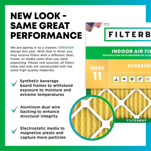 Filterbuy 13x21.5x1 Air Filter MERV 11 Allergen Defense (1-Pack), Pleated HVAC AC Furnace Air Filters Replacement (Actual Size: 12.88 x 21.50 x 0....