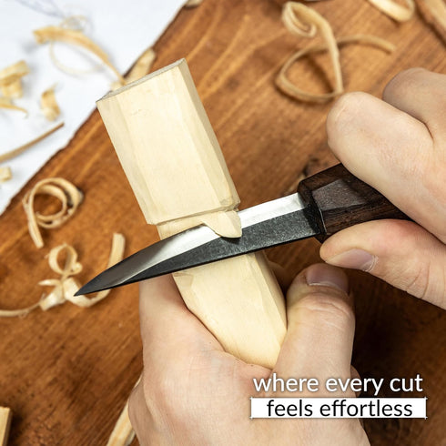 NX-W Wood Carving Knife Woodworking - Elite Woodworking Knife for Whittling Experience, Robust Roughing Knife for Wood Carving Quality, Novice's D...