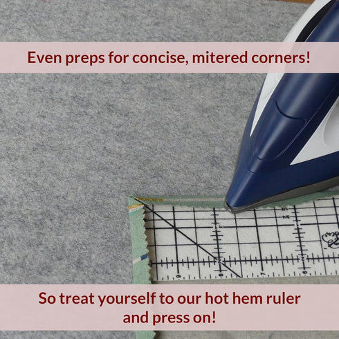 Madam Sew Hot Hem Ruler for Quilting and Sewing – Non-Slip Hot Ironing Ruler and Pleats with Dry or Steam Iron on Quilt Blocks and Clothes - 10" x...