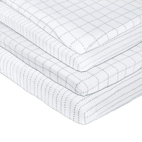 Pack N Play, Mini-Crib Sheet 2 Pack - Jersey Knit Cotton for Baby Boy or Baby Girl, Grey...