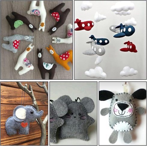 Felt Sheets Fabric, 7" x 11" Felt Fabric for Crafts 10Pcs Halloween Christmas Fabric Fall Felt for DIY and Sewing Projects(Gray)...