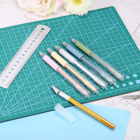 (6" x 8") A5 Cutting Mat, Exacto Knife Precision Carving Craft Hobby Knife Kit (#11#16#17) for DIY Art Work Cutting, Hobby, Stencil, Scrapbooking...