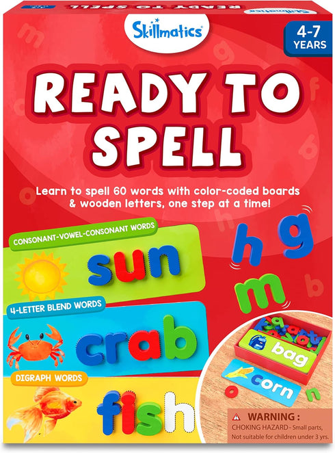 Skillmatics Preschool Learning Activity - Ready to Spell, Stage-Based Learning to Improve Vocabulary & Spelling, Educational Toy, Gifts for Boys &...