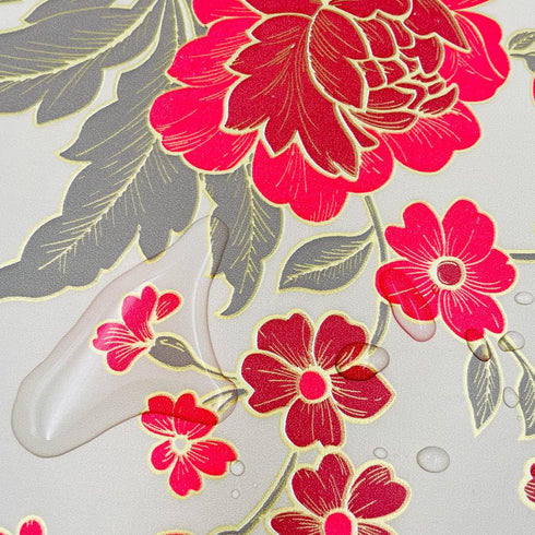 LovingWay 14.7 feet Wallpaper Roll Red Peony Floral Shelf Liner 17.7x177 Inch Christmas Storage Drawer Lining Paper Refresh Home School Furnitures...