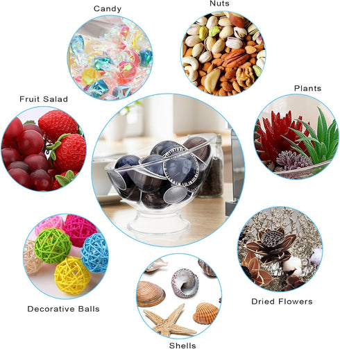 ELLDOO Clear Coffee Pod Holder, Plastic K Cup Holder Capsule Creamer Organizer, Candy Dish Fruit Jar Container Salad Bowl for Counter, Coffee Bar,...
