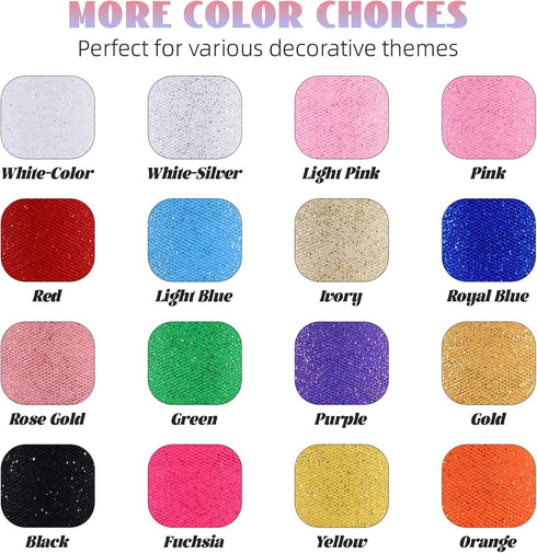 Glitter Tulle Rolls 6” by 50 Yards Sparkle Tulle Fabric Ribbon Sequin Tulle Netting Rolls for DIY Tutu Skirt Wedding Birthday Party Decoration (Li...