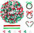 GREENTIME 1000pcs Christmas Tri Beads Christmas Beaded Ornaments Kit Beads Red Green White Triangle Beads Candy Cane Ornament Craft Kit for Christ...