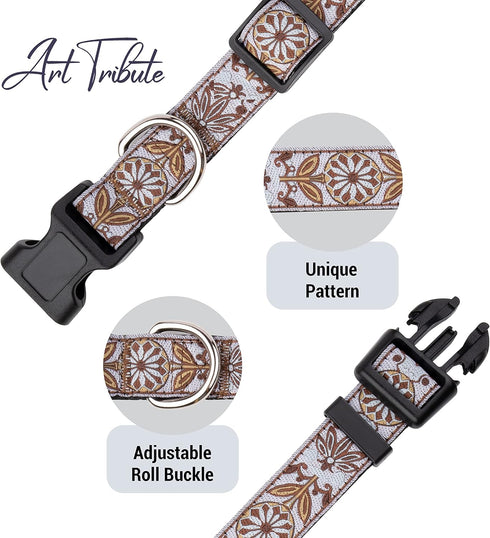 Dog Collars for Small Medium & Large Dogs - Female and Male dogs Patterns on Long Lasting, Adjustable, Strong and Durable Collars for Dogs Stockin...