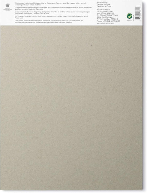 Winsor & Newton Professional Mixed Media Pad, 9" x 12", 25 Sheets, 200gsm, Black...