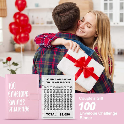 Blingbin 100 Envelopes Money Saving Challenge Binder, Savings Challenges Book with Envelopes & Reusable Tracker, Fun and Easy Way to Save 5,050 Bu...