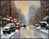 Posterizer 1 pcs-snowy winter city scene in oil painting style-2-Landscape & Nature Art-GIft for Men Women Teens-Living Room Bedroom Decor- unfram...