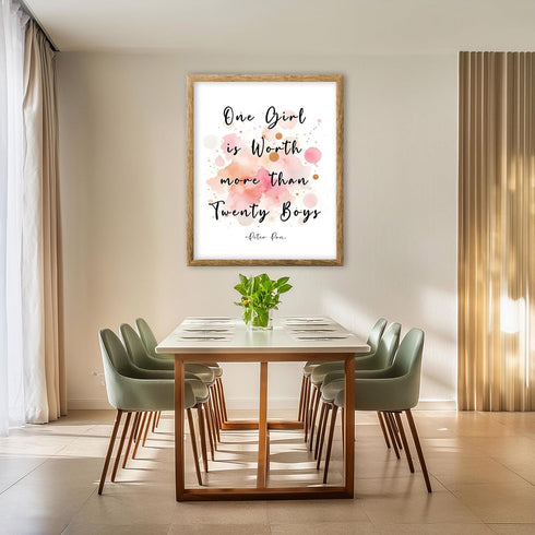Posterizer 1 pcs-Peter Pan Cartoon Quotes-One Girl is Worth More Than Twenty Boys-Kids Room Art- Gift for Daughter, Son, Kids-Decor for nursery to...