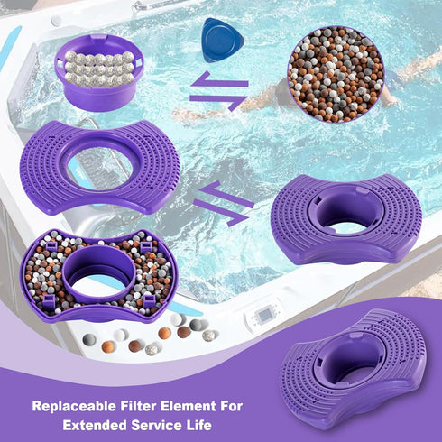 01512-261 Spa Cartridge, Hot Tub Mineral Cartridge, Spa Filter Cartridge Kit Stain and Scale Control for Hot Tub, Keep Your Spring Hot Tub Water F...