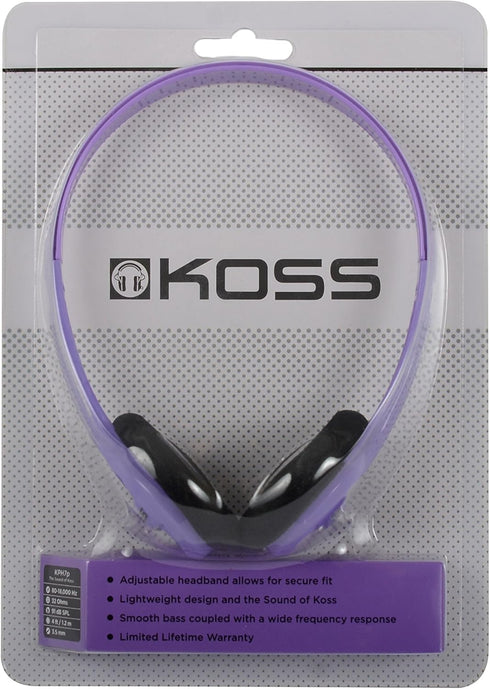 Koss KPH7V Portable On-Ear Headphone with Adjustable Headband - Violet......