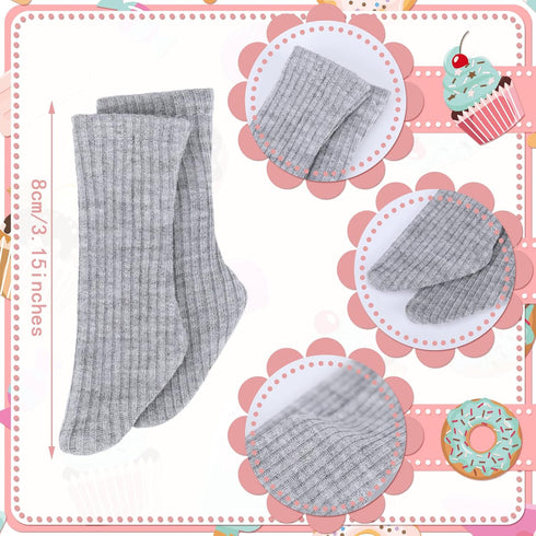 6 Pairs Mini Doll Socks Baby Clothes Accessories for Dolls Female Figure Accessories (Cute Color, 3 Inches)...