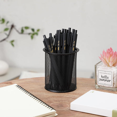 Mr. Pen- Retractable Gel Pens, 10 Pack, Black Ink Gel Pens, Black Barrels, Fast Dry, Gel Pens Fine Point 0.5mm, Retractable Pens, Cute Pens, Gel I...