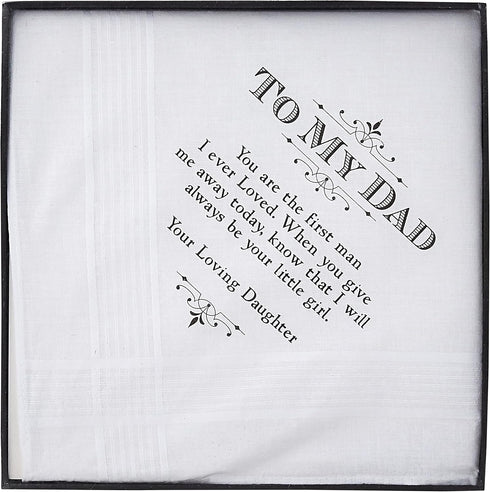 Lillian Rose Dad Wedding Gift White Cotton Keepsake Hankie...