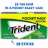 Trident Spearmint Sugar-Free Chewing Gum, 6 Pocket Packs of 28 Pieces (168 Total Pieces)...